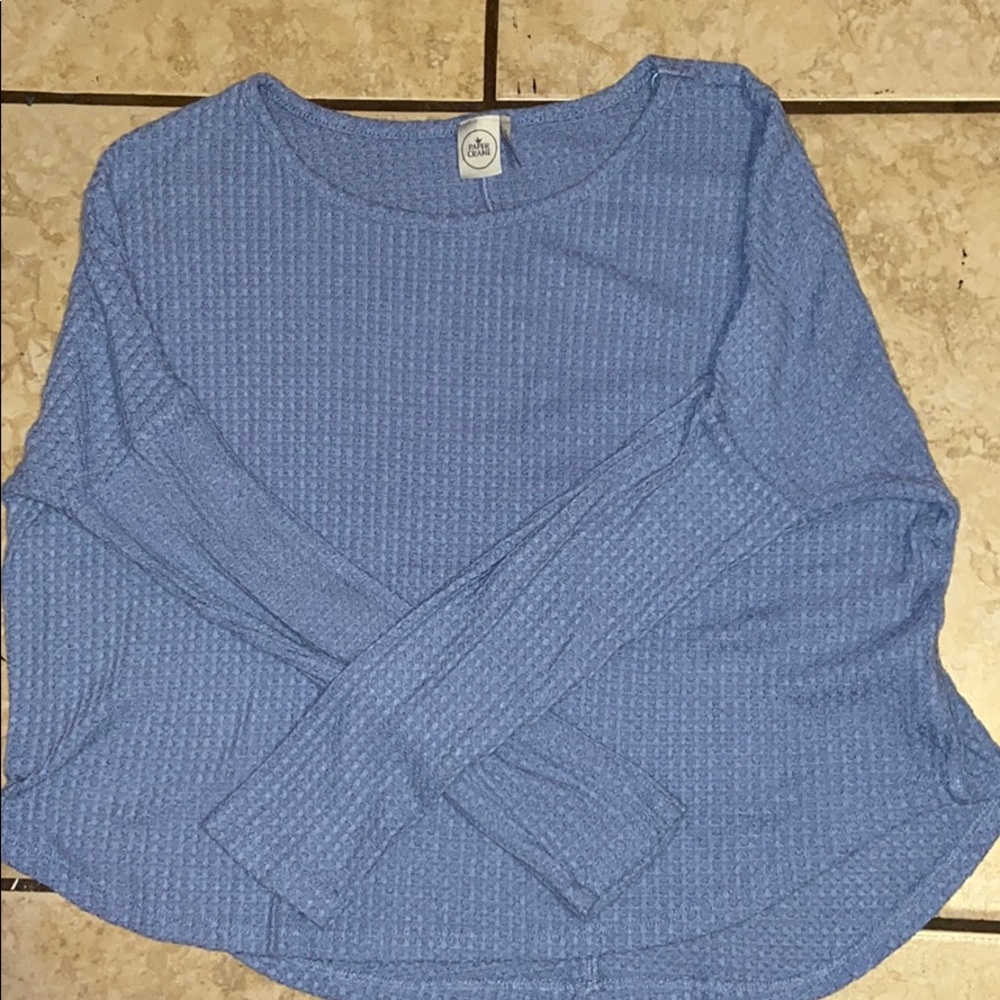 Baby blue waffle knit sweater
